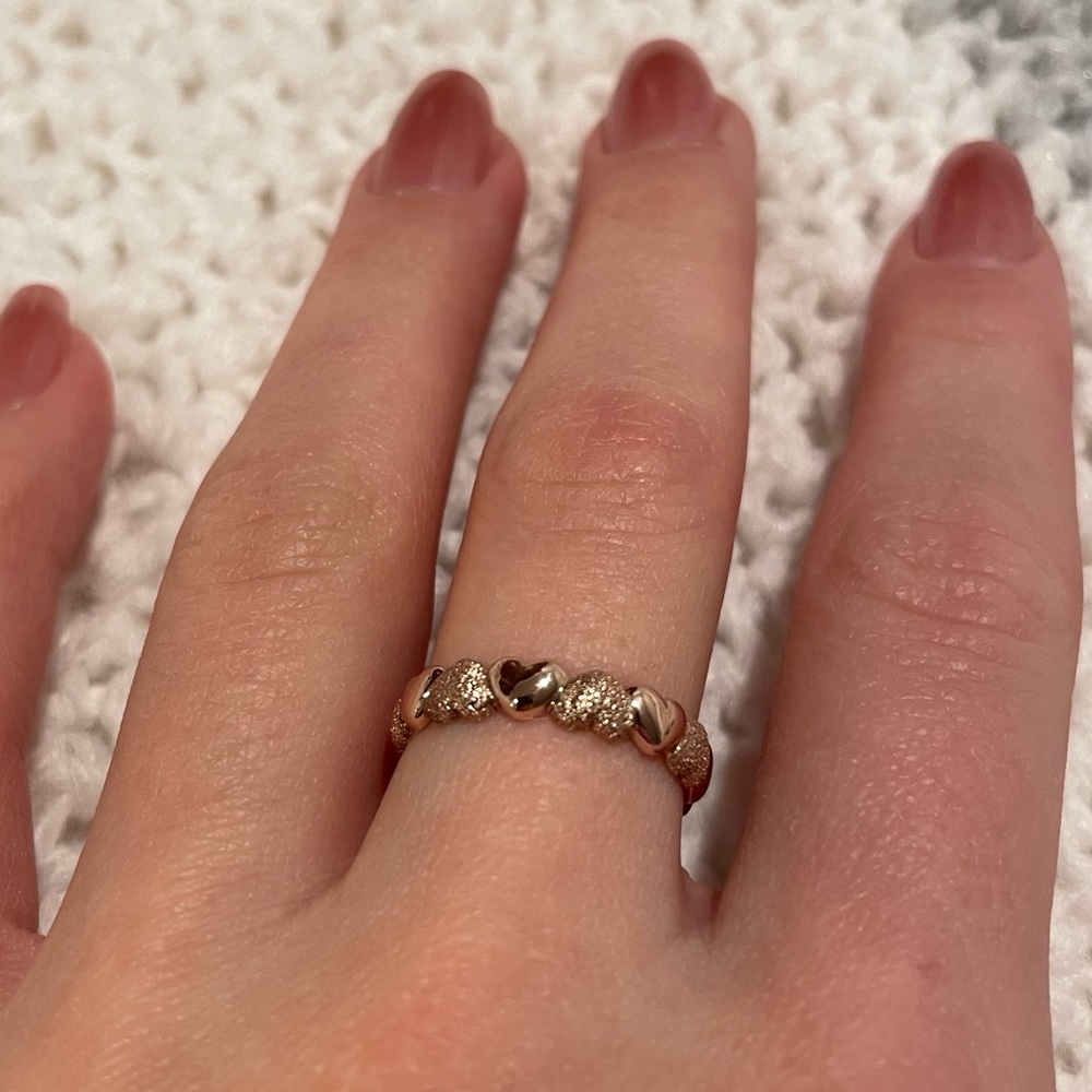 Pandora Rose Gold Matte Brilliance Heart Ring